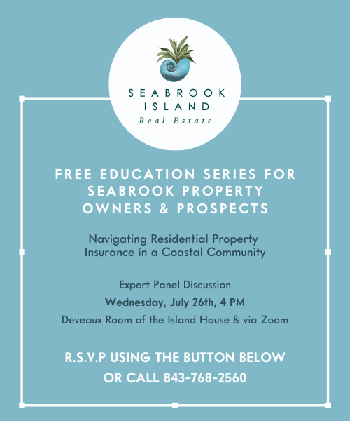 An invitation from Seabrook Island Real Esate Launching H.O.M.E.S. / A Free Education Series for Seabrook Property Owners and Prospects